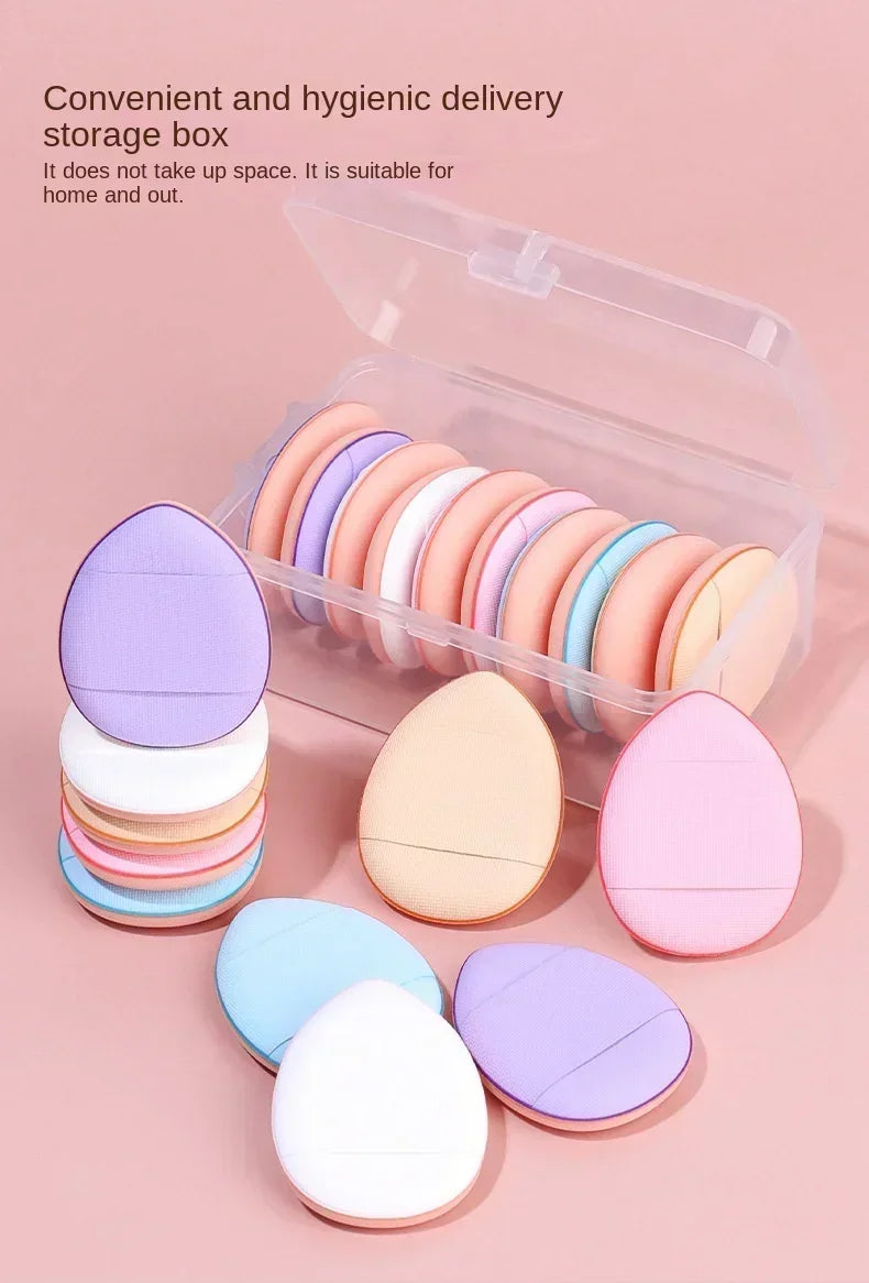 10Pcs Mini Finger Puff Foundation Small Air Cushion Powder Sponge Face Concealer BB Cream Cosmetic Applicator Makeup Tools
