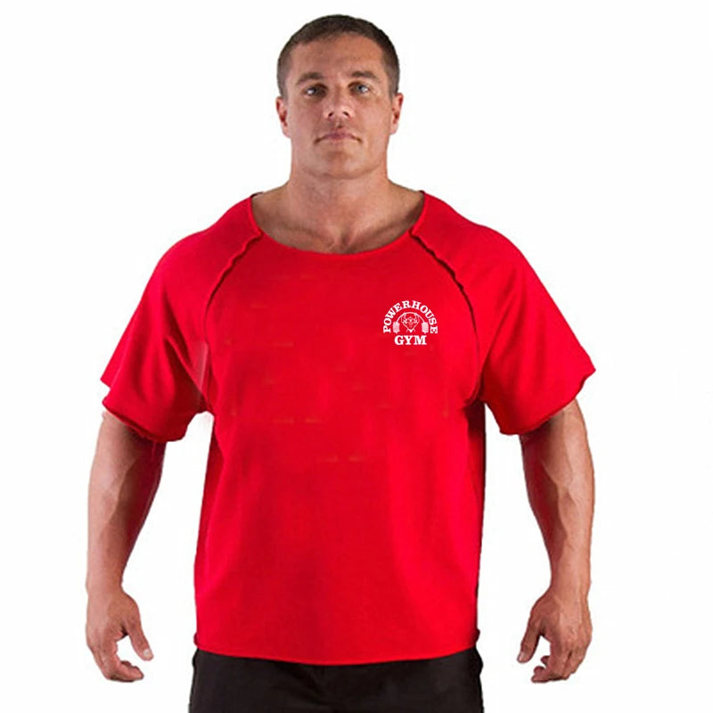 Men'S Clothing Gym Fitness Clothes T-Shirt Tops Breathable Vintage Graphic Shirts Oversized New Short Sleeve Top Cotton Tshirt