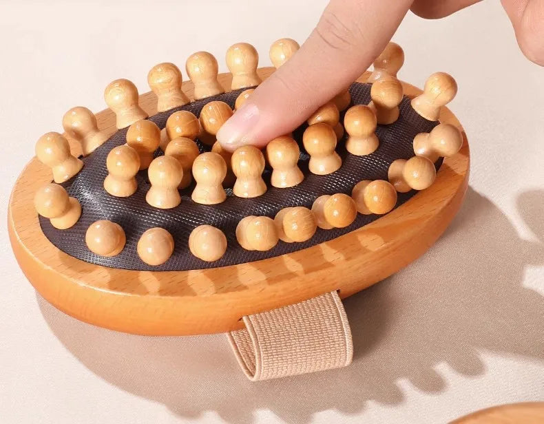 Home massage comb, beech wood meridian brush, universal for the whole body to clear meridians, abdominal and leg massage device