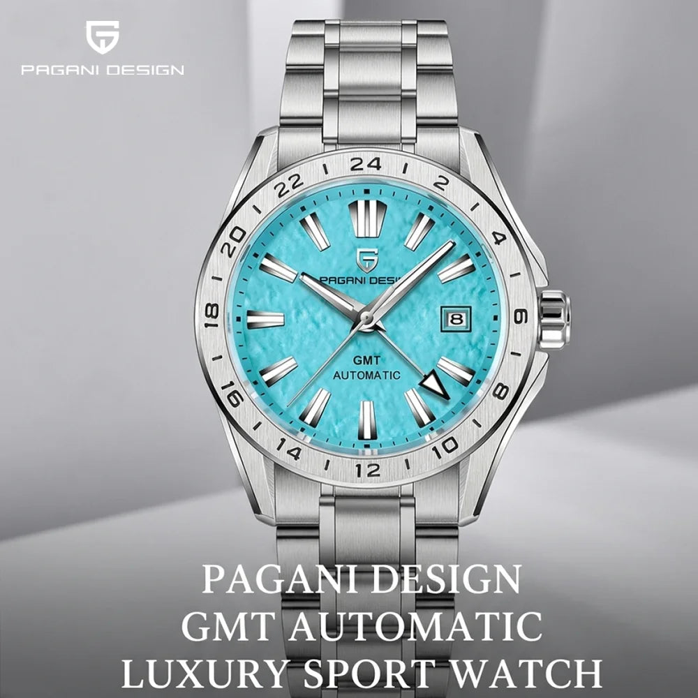 Pagani Design GMT Men's Mechanical Watch Luxury Sapphire Glass Stainless Steel Automatic Mechanical Men's Watch 100 Waterproof