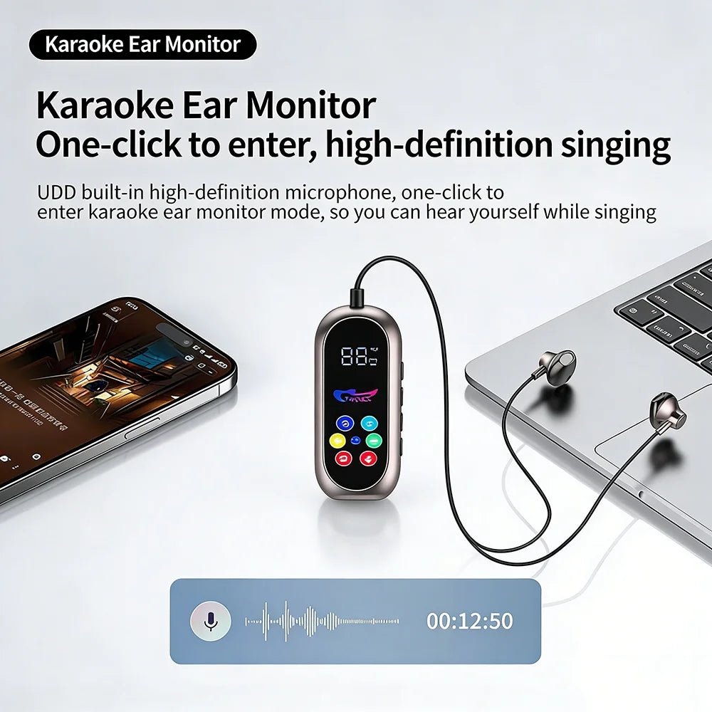 KEBIDUMEI Clip-on Earphones Bluetooth 5.4 Headphones Gaming Headsets TWS Wireless Earbuds Support TF Card K Song Monitor Mode
