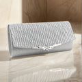 Golden Metal Shoulder Envelope Design Women Evening Bags Ruched Fashion Glitter Clutch Handbags