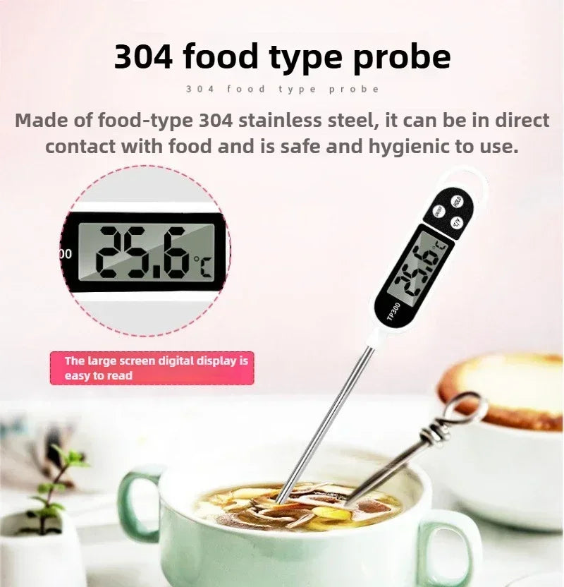 Termómetro de cocina digital para medir la temperatura de la carne, termómetro electrónico de alimentos con pantalla LCD