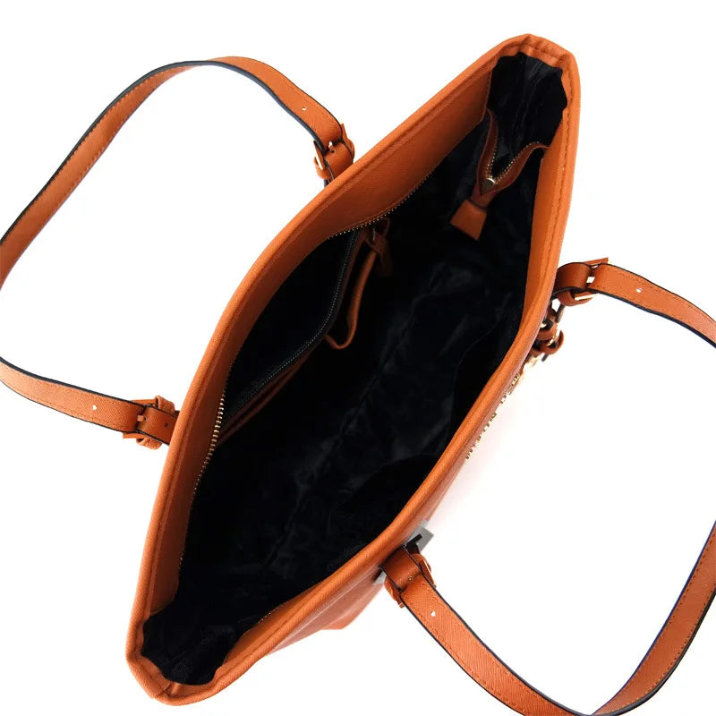 VKJF Women's Casual Tote Bag - PU Leather Shoulder Crossbody Bag