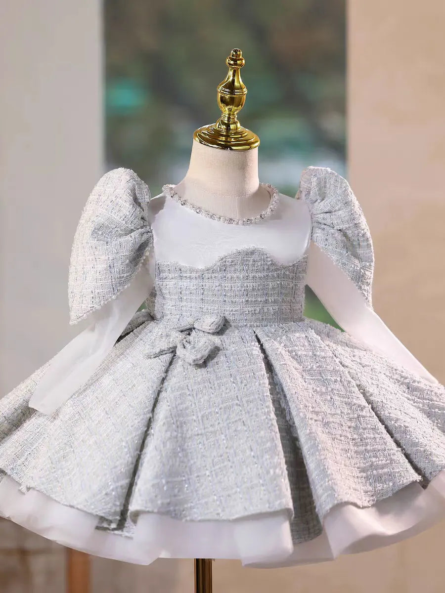 Dreamy Vow D208 Elegant Flower Girl Dress Long Sleeve Princess Kids Fomal Gown for Wedding Birthday Festival Party Pageant