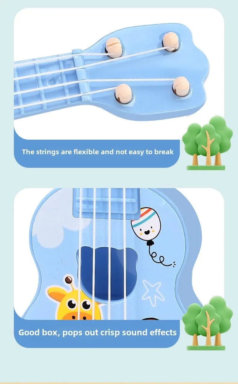 Mini Guitar Instrument Can Play Music Simulation Toy Ukulele Kids Guitar Toy Girl Boy Beginners Birthday Gift