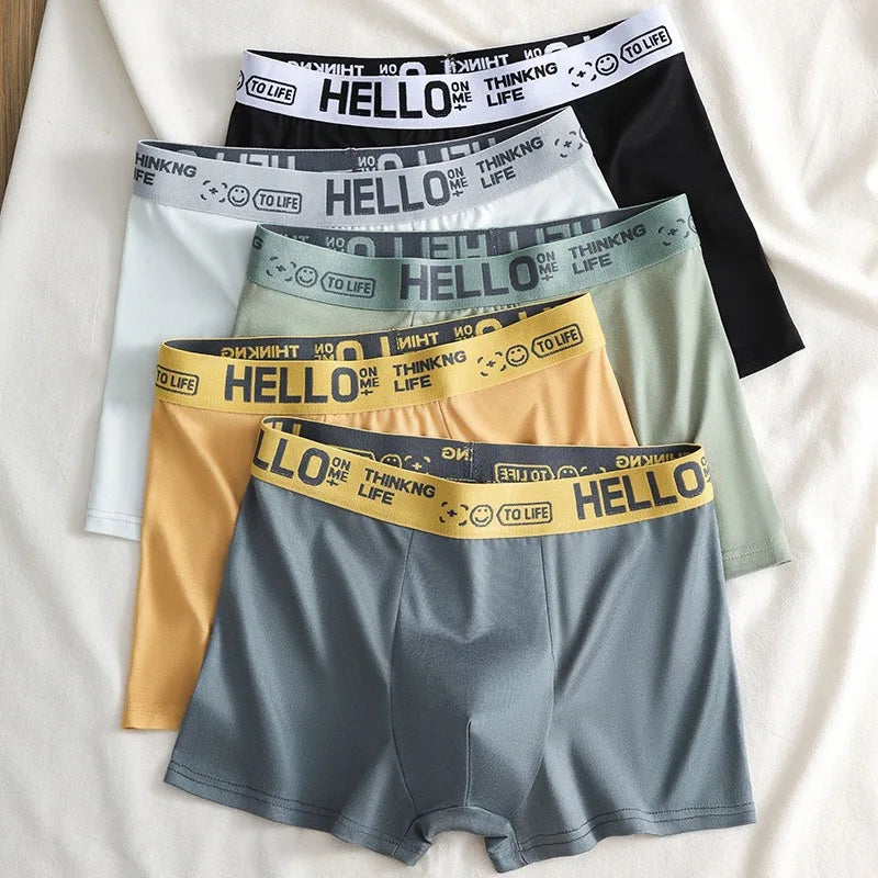 Men's Mid-Waist Thin Sports Briefs Breathable Comfortable Large Size Boxer Shorts Youth Comfortable Flat Angle Underwear