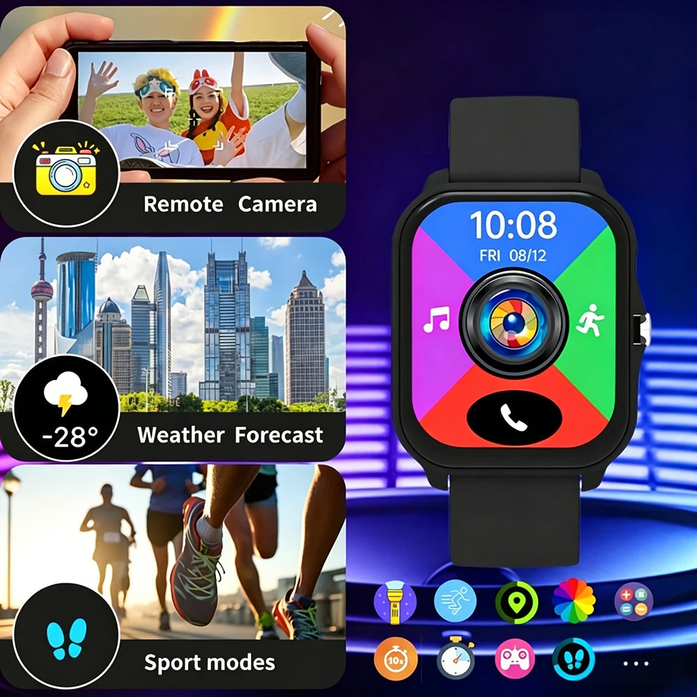 2026 New Smartwatch, 1.83-inch HD Full Touchscreen, Supports Calls/Message Notifications, Multiple Sports Modes, Music Playback