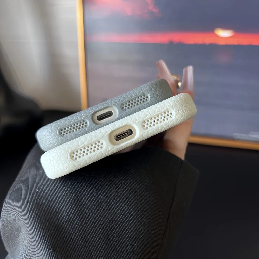 Lichee Pattern Magnetic 17promax Case for IPhone 17 Pro Max 16 14 15 Plus 13 12 17 Air Pro Max 11 for Magsafe Soft Cover
