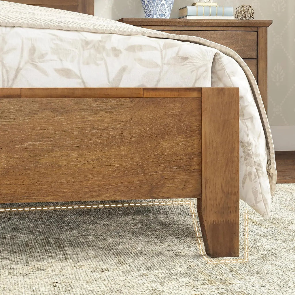 King Size Bed Frame with Headboard, Dark Wood | 800lb Heavy Duty, 10 Reinforced Legs, 14-Node Interlocking Slats, Noise-Free