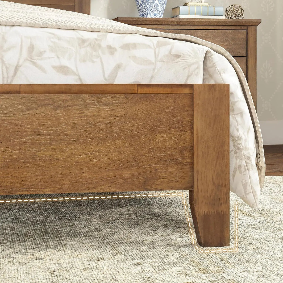 King Size Bed Frame with Headboard, Dark Wood | 800lb Heavy Duty, 10 Reinforced Legs, 14-Node Interlocking Slats, Noise-Free