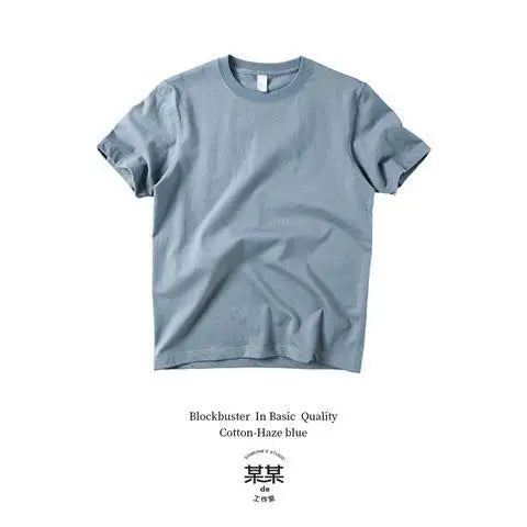 Heavyweight Pure Cotton White Basic Style T-Shirt Loose Short Sleeve Unisex Summer Fashionable Color T-Shirt