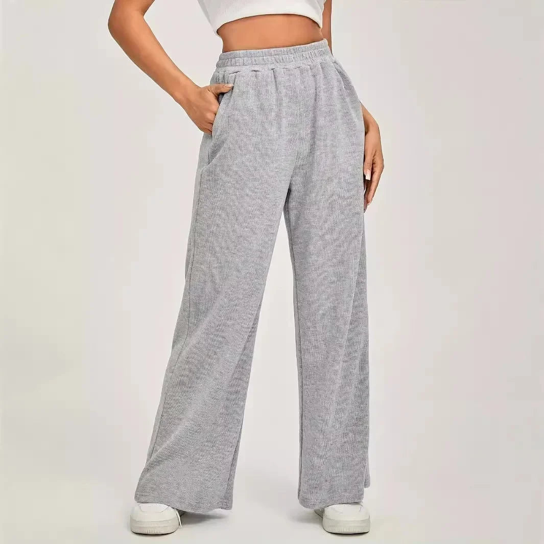 2024 New SHIEN Women's Fashionable High-Waisted Bell Bottoms Comfortable Solid Color Cross-Border Amazon Style