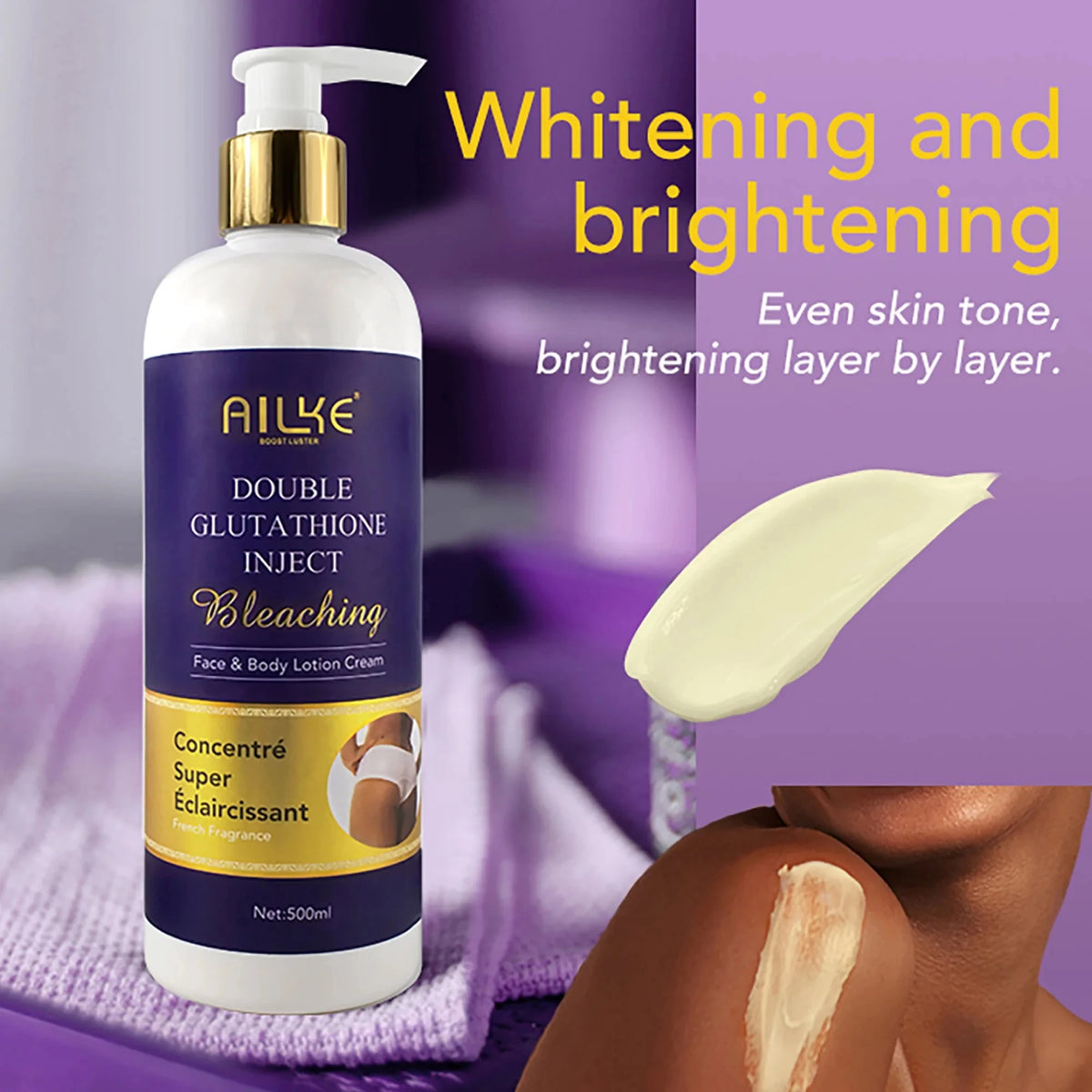 AILKE 5-in-1 Glutathione Skin Whitening Care Set for Face and Body