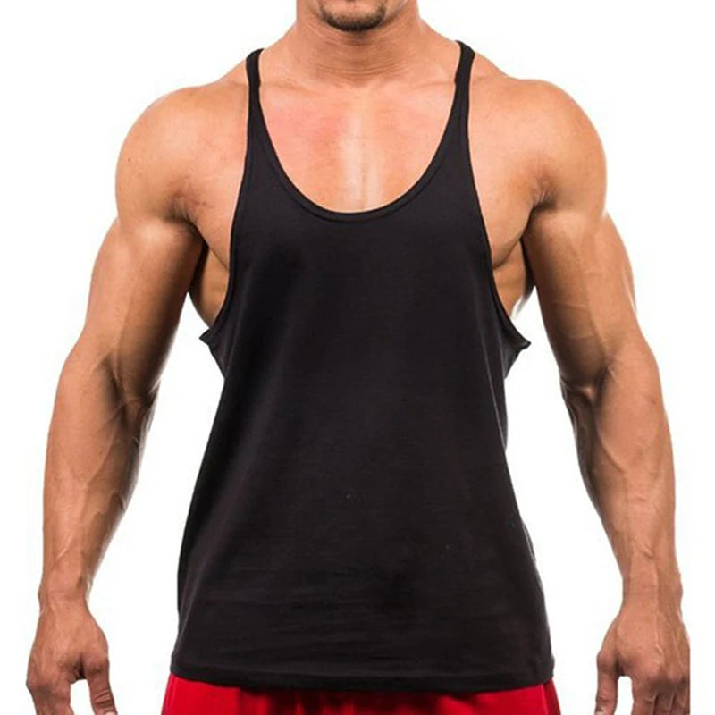 Men's Cotton Tank Top - Sleeveless Bodybuilding Fitness Gym Shirt