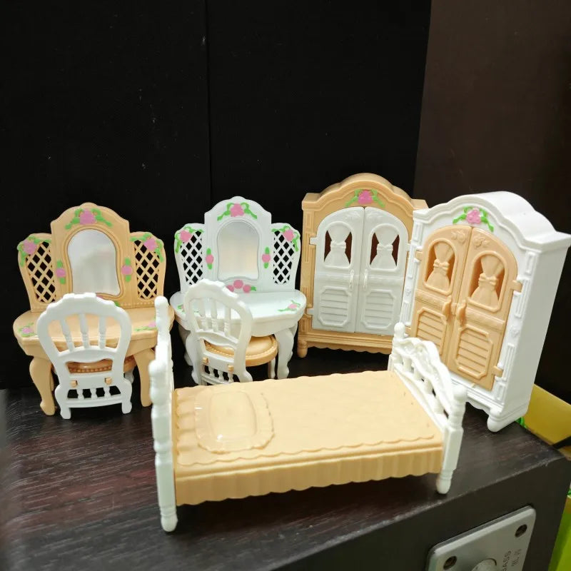 Hot Sale 31 Items / Lot Miniature Dollhouse Furniture Kitchen Sofa Table TV Bed Living Room Bathroom Set For Dolls Best DIY Gift