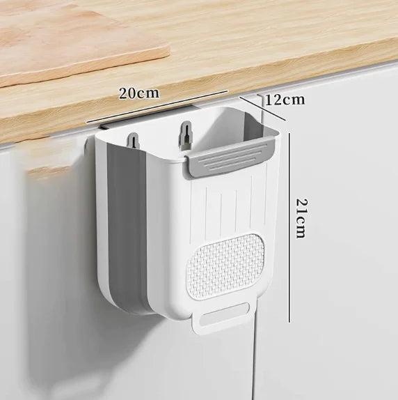 Cubo de basura plegable montado en la pared de la cocina, cubo de basura colgante para armario del hogar, cubo de basura colgante clasificado, accesorios de cocina