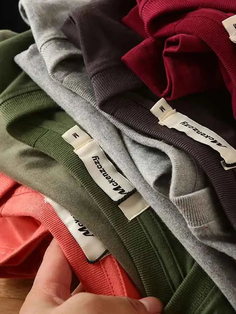 Autumn New Style Men'S Long Sleeve T-Shirt Pure Cotton Washed Brushed Casual Round Neck Base Shirt Retro American Print Breat...