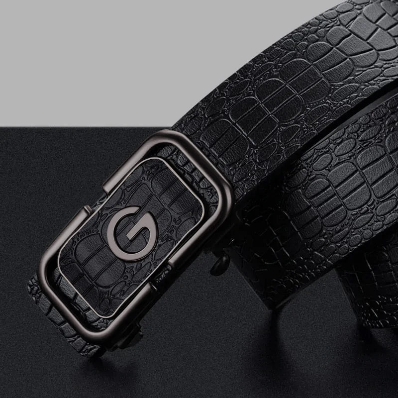 Stylish Men's PU Leather Belt - Fashion Belts for Daily Life, Leisure, Party, Festival, Work, and Business Automatic Buckle