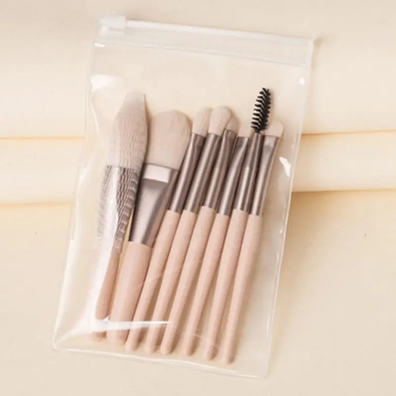 8Pcs Macaron Makeup Brushes Set Eye Shadow Foundation Women'S Cosmetic Brush Diy Blush Powder Blending Beauty Soft Make Up Tools