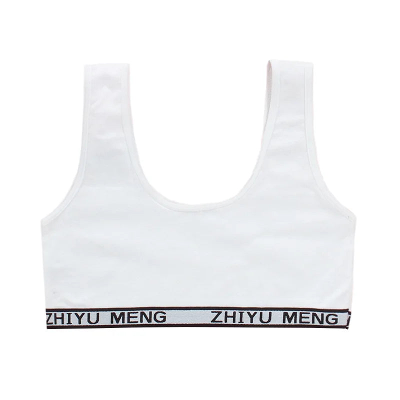 1/3PCS Teenage Girls Training Bras Vests Puberty Adolesent Students Underwear Brassiere Letters Wireless Children Tube Tank Tops