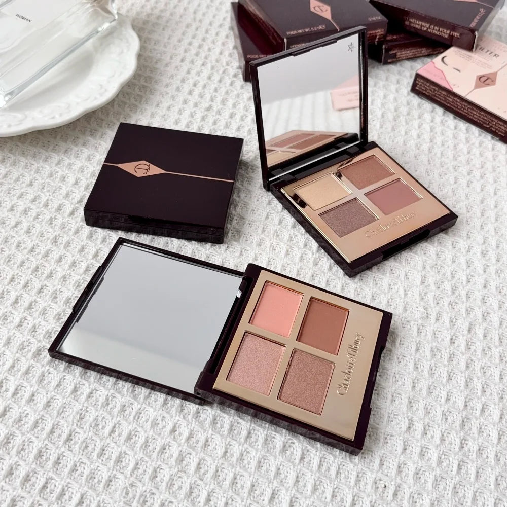 Charlotte Tilbury 4Pan Velvet&9Pan Silk Shimmer Eyeshadow&Cream Blush Dewy Long Lasting Buildable Blendable Natural Glow Makeup