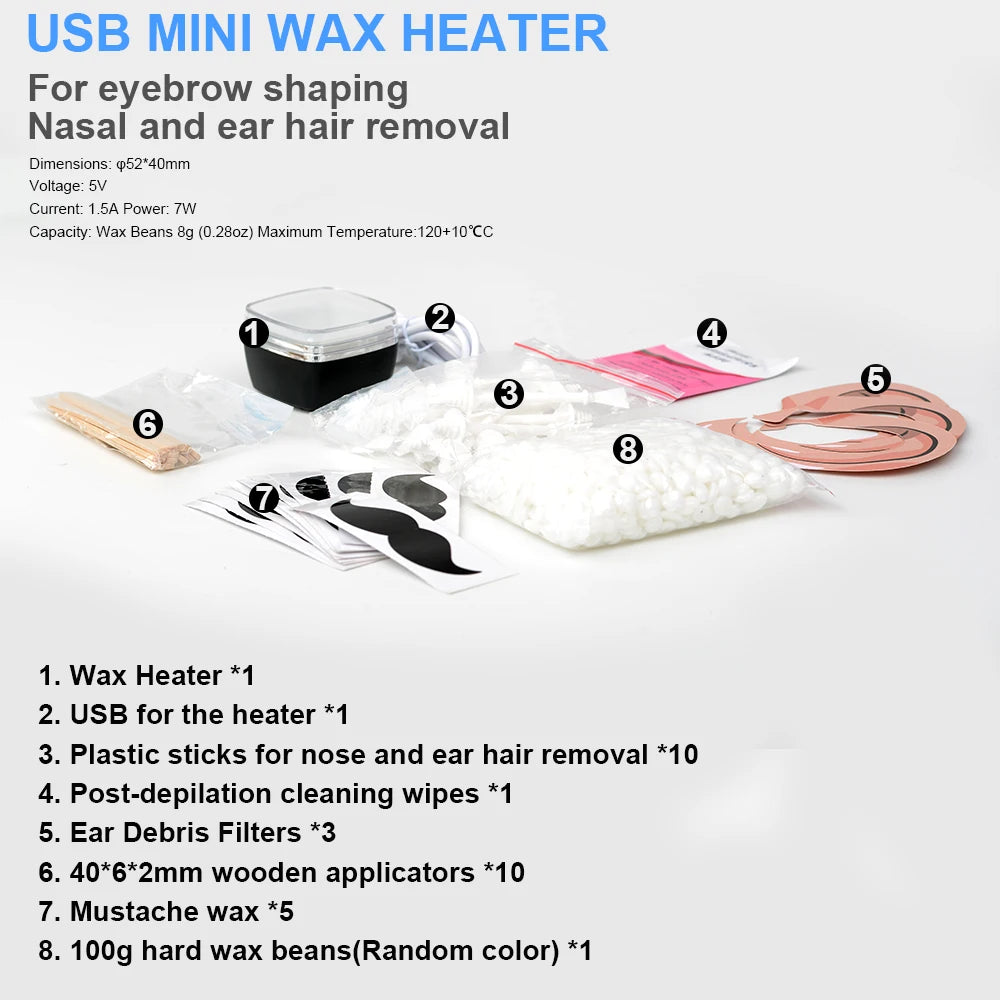 500ml Wax Heater and Melting Pot for Hair Removal - USB Powered