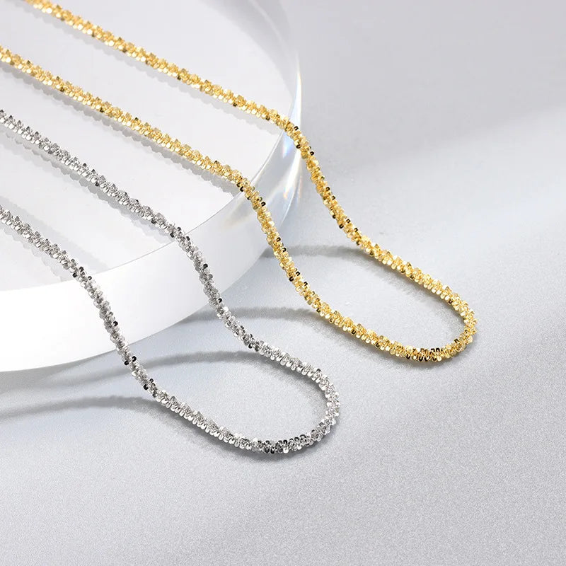 Silver Color Sparkling Necklace For Women Trendy Clavicle Chain Choker Girls Korean Wedding Party Jewelry Accessories