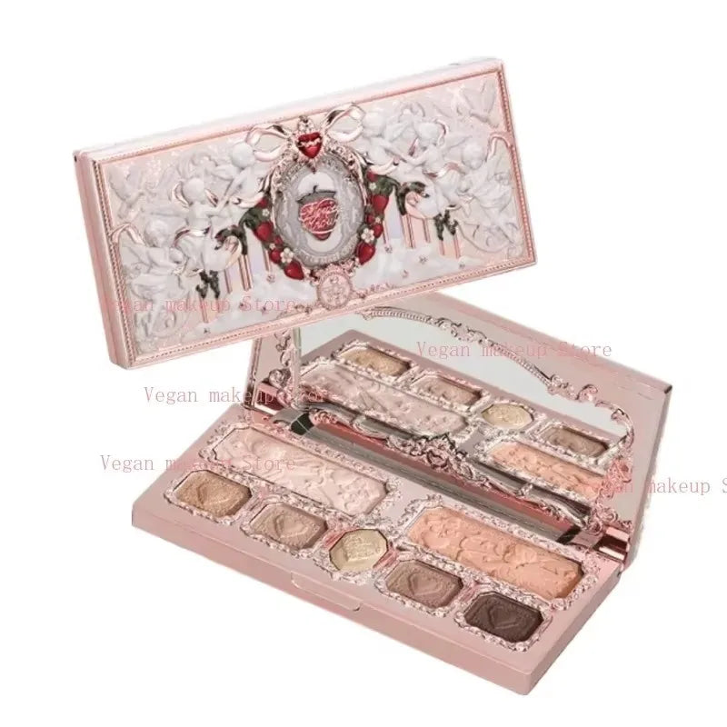 Flower Knows Strawberry Cupid Collection Makeup Kit Full Professional Face Palette Blush Eyeshadow Lip Cream Solid Perfume Sets