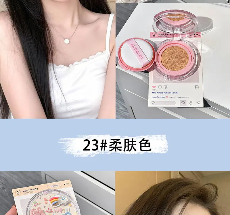 Korean Hydrating Air Cushion BB Cream Concealer Moisturizing Lasting Moisturizing No Stuck Waterproof and Sweat-proof Foundation