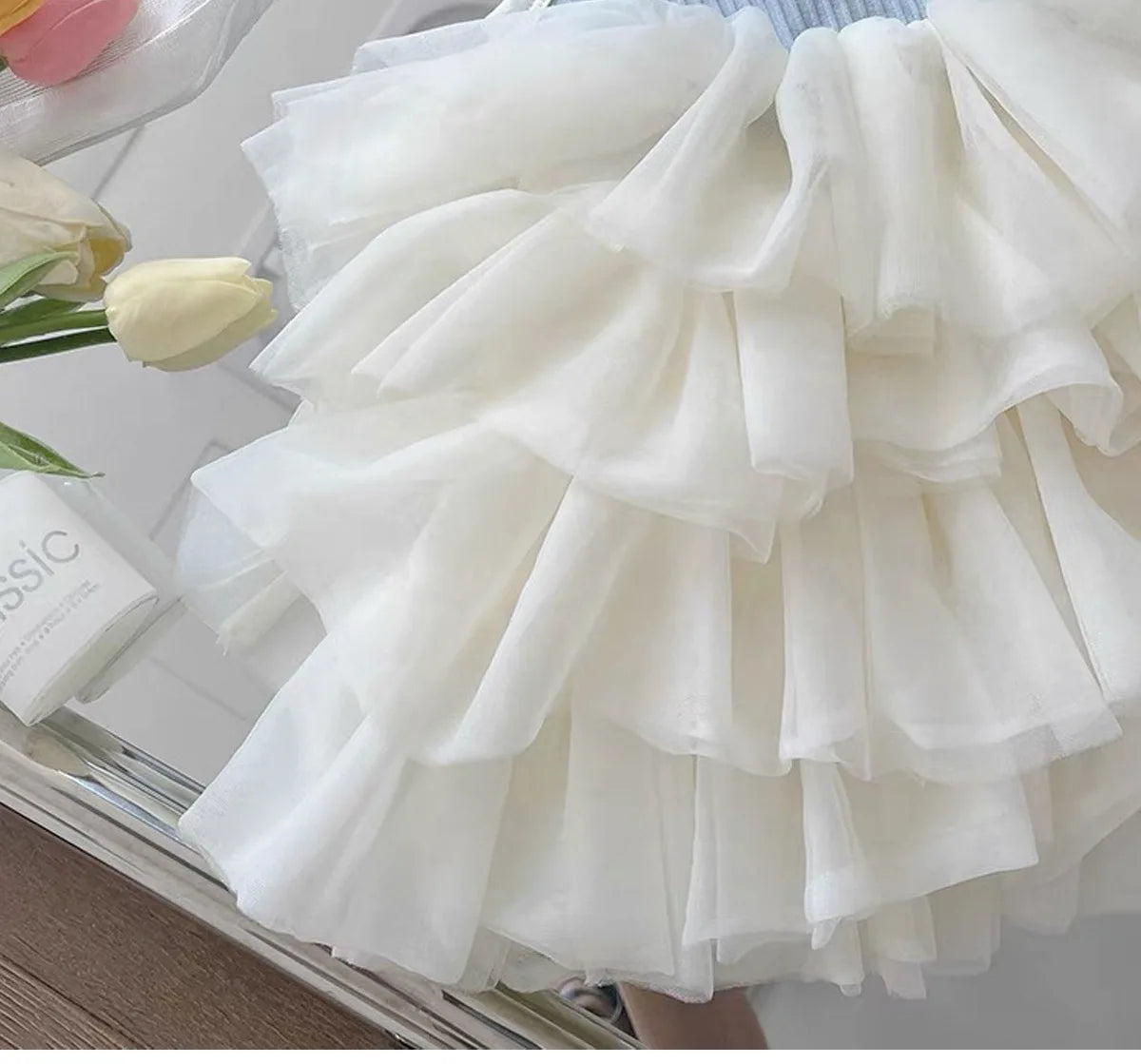 ZOETOPKID Summer Girl Princess Dress Stylish Baby Strap Vest Layered Dress Korean Puffy Mesh Skirt Toddler Kids Trendy Skirts