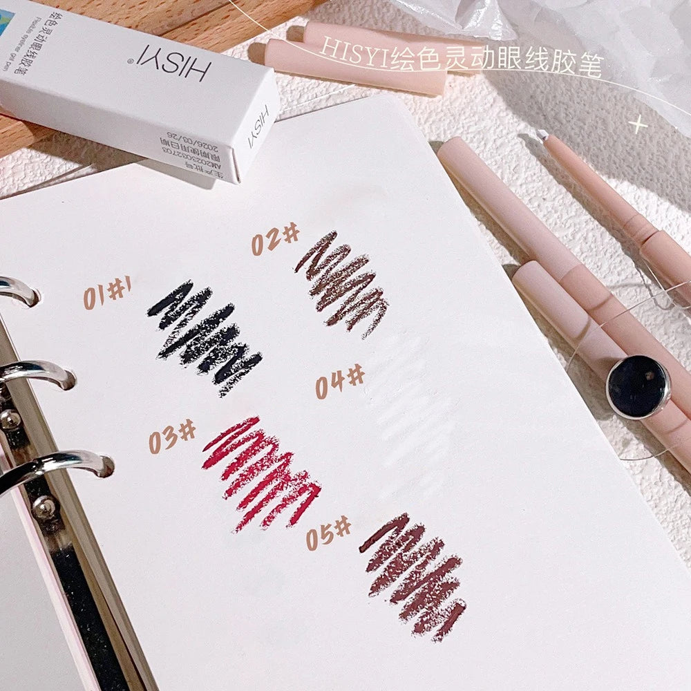 Ultra-fine Gel Eyeliner Pencil Rose Brown Under Eye Liner Pen Waterproof Matte Aegyosal Lying Silkworm Quick Drying Eyes Makeup