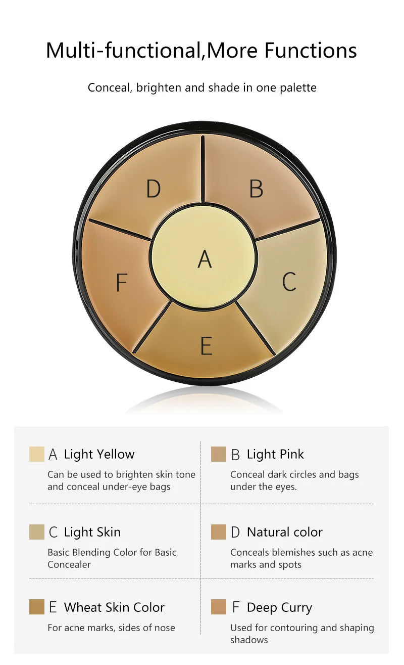 3/6-color Concealer Palette with/No Brush Cream Texture Moisturizer Concealer Modify Enhance Contours Lasting Makeup Waterproof