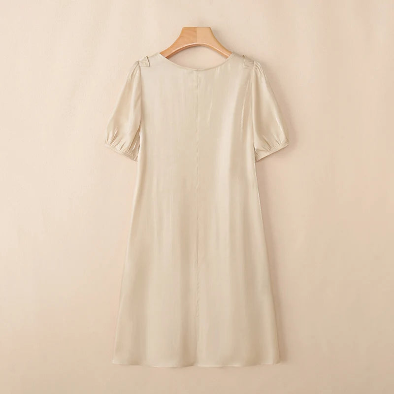 Fashion Summer Sundress ZANZEA Women Casual Short Sleeve O Neck Dresses 2026 Eleagnt Solid OL Work Dress Holiday Pleated Vestido
