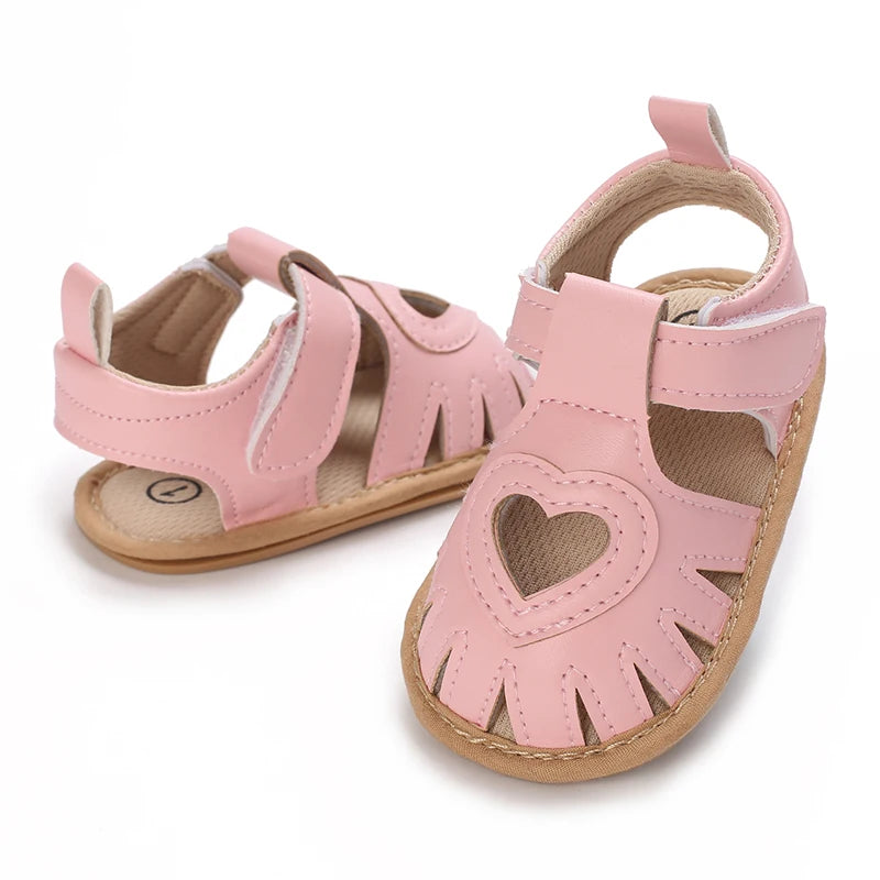 Infant Pre-walker Sandals,Girls Sweet Style Heart Bow Butterfly Decor Sandals,Soft Comfy Multi Color Summer Footwear 0-18 Months