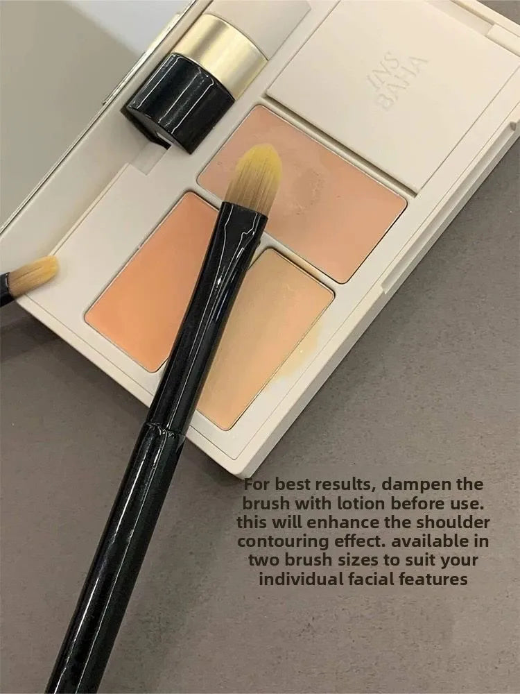 Tongue-shaped Flat Detail Concealer Brush, Soft Bristles Seamless Coverage for Dark Circles, Acne Marks & Spots