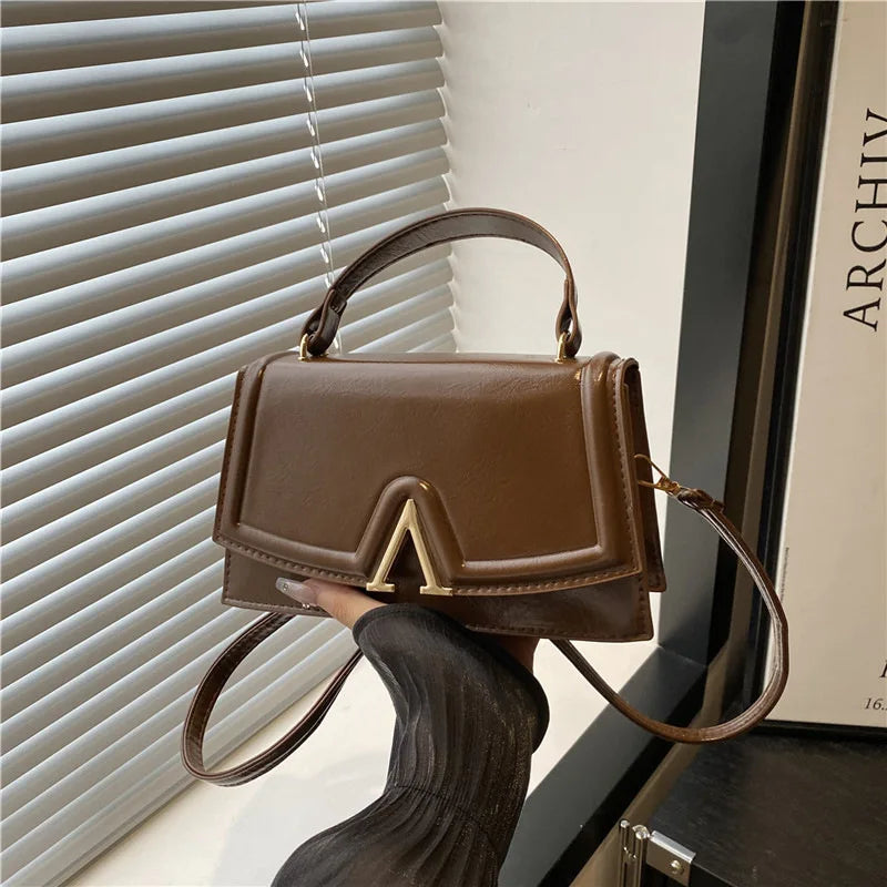 Candy Colored Minimalist Crossbody Shoulder Bag - PU Leather
