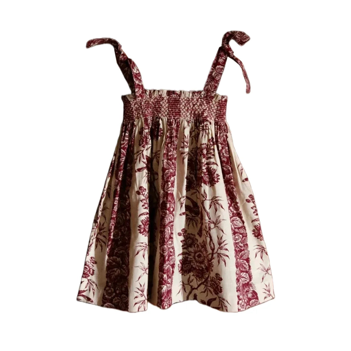 Children's Dress 2026 Summer New Product BD Girls Pastoral Embroidery Wrap Bubble Sleeve Shirt Skirt Princess Dress