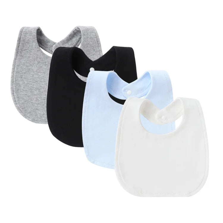 4-Piece Baby Bib Set - Cotton Cartoon Animal Print for Toddlers 1-3Y