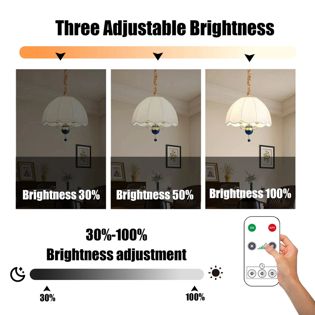 HOMEFISH USB Rechargeable E27 LED Bulb – Touch Control, Dimmable & Timer