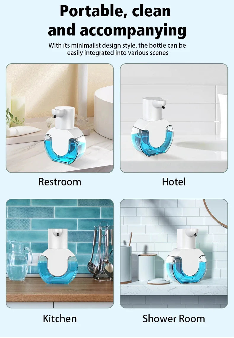Dispensador automático de jabón de 420 ML, sin contacto, botella de desinfectante de manos con sensor infrarrojo, dispensador de jabón montado en la pared para baño