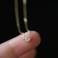 925 Sterling Silver 14K Gold Plated Necklace Versatile Single Sparkling Zircon Clavicle Chain For Women'S Wedding Jewelry