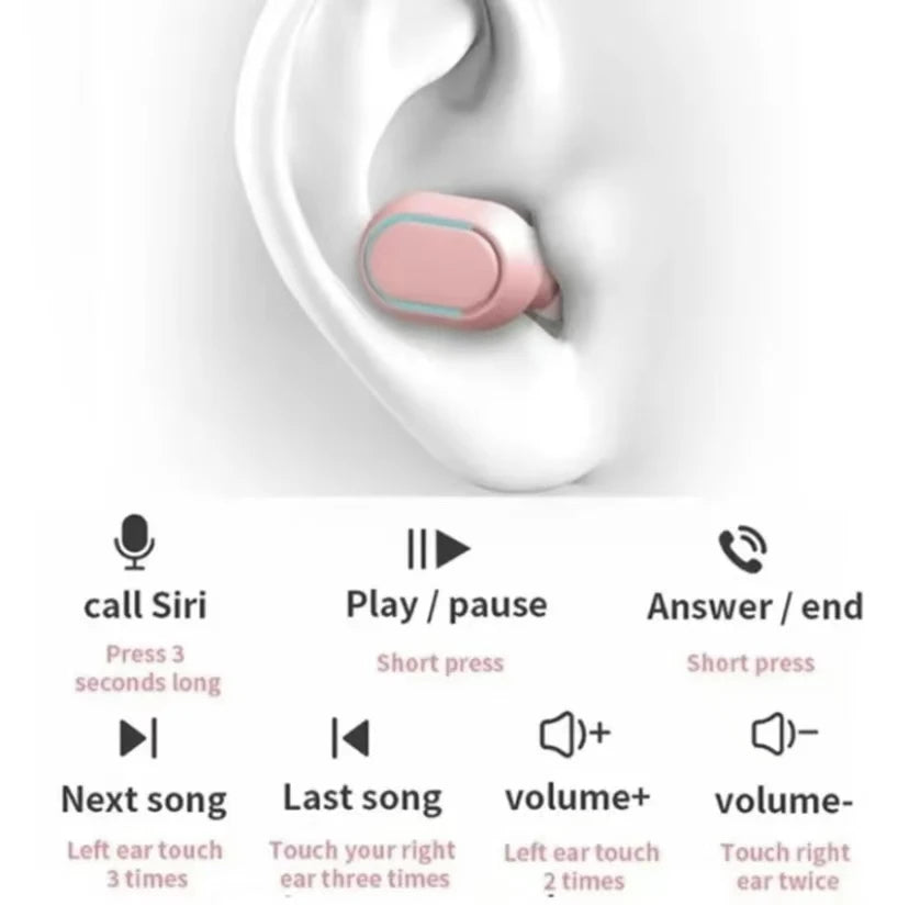 E7S TWS Wireless Headphones Bluetooth Earphone Control Sport Headset Waterproof Microphone Music Earphone Work On All Smartphone