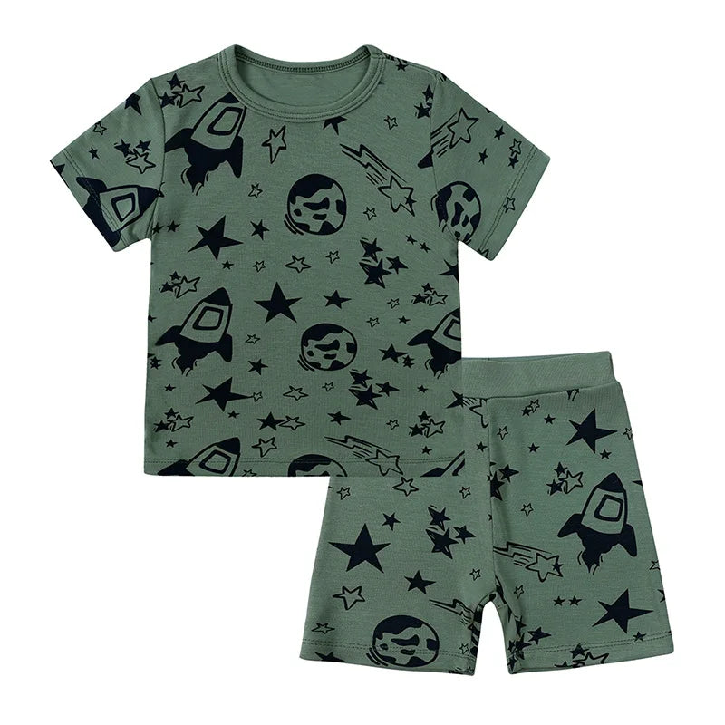Toddler Boys Sporty 2-Piece Cotton Blend T-Shirt and Shorts Set