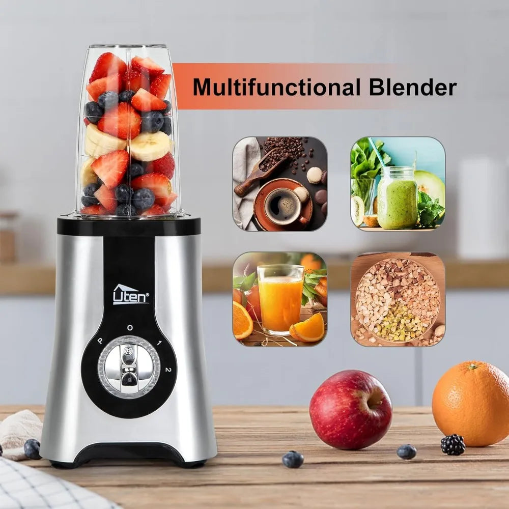 5 in 1 Smoothie Blender 42oz Multi Functional Mixer Juicer Grinder Stainless Steel Blades BPA Free Dishwasher Safe with Cups