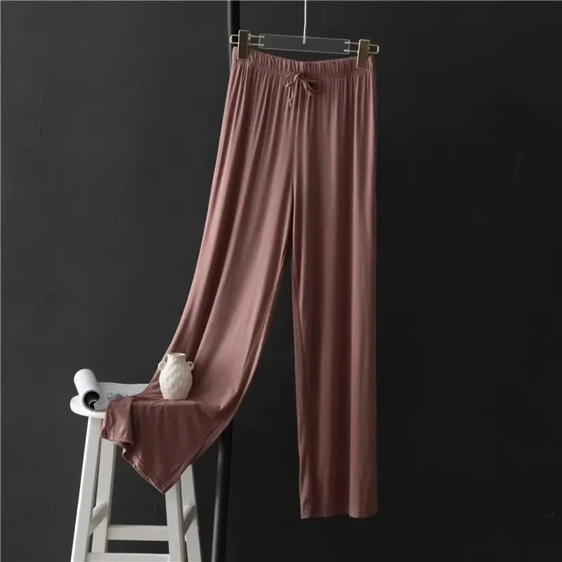 AINICEXIN Women's Wide Leg Pants - High Waist Casual Modal Trousers