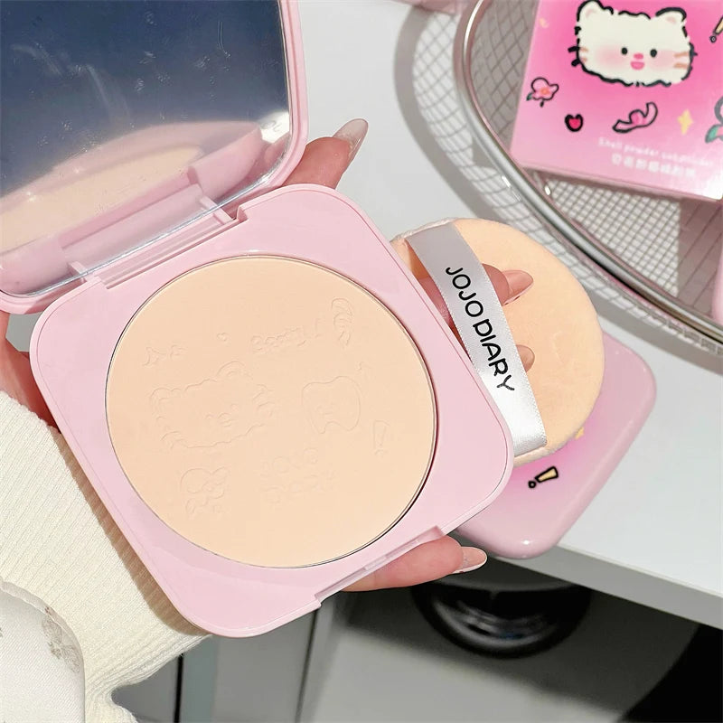 Large Capacity Matte Makeup Pressed Powder Waterproof Oil Control Concealer Full Coverage Brighten Skin Tone Setting Powder 20g
