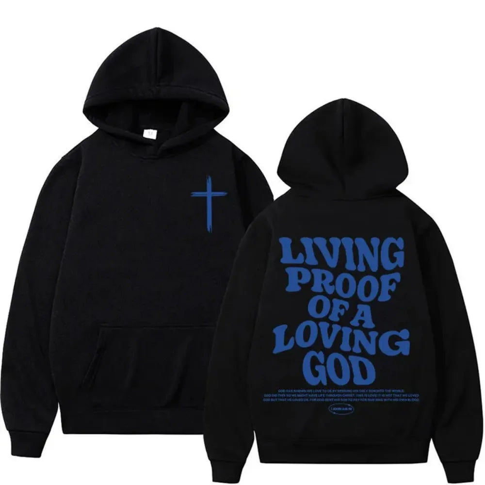 Harajuku Aesthetic Christian Jesus Church Hoodie Bible Verse God Loves You Hooded Men's Women Vintage Sweatshirts Streetwear Y2K
