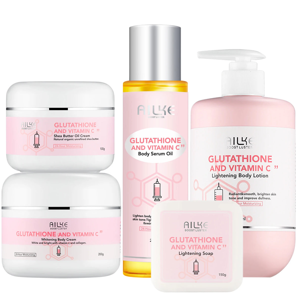 AILKE Glutathione and Vitamin C Whitening Skin Care Set