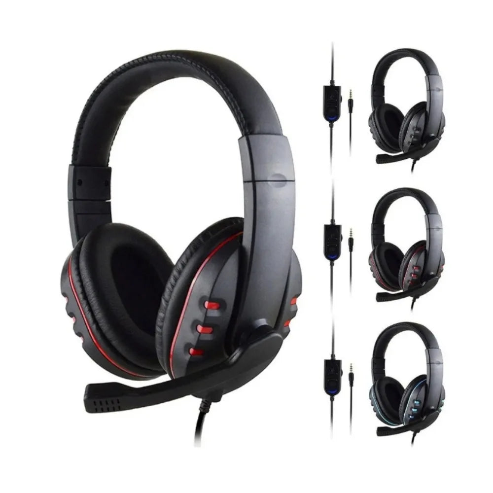 Headphones 3.5mm Wired Gaming Headset Earphones Music For PS4 Play Station 4 Game PC Chat Computer With Microphone